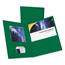 Oxford™ Twin-Pocket Folder, Embossed Leather Grain Paper, Hunter Green, 25/BX Thumbnail 1