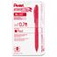 Pentel® EnerGel-X Retractable Roller Gel Pen, .7mm, Red Barrel/Ink, Dozen Thumbnail 2