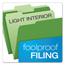 Pendaflex® Colored File Folders, 1/3 Cut Top Tab, Letter, Green/Light Green, 100/Box Thumbnail 2