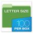 Pendaflex® Colored File Folders, 1/3 Cut Top Tab, Letter, Green/Light Green, 100/Box Thumbnail 5