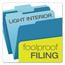 Pendaflex Colored File Folders, 1/3 Cut Top Tab, Letter, Blue/Light Blue, 100/Box Thumbnail 2