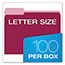 Pendaflex® Colored File Folders, 1/3 Cut Top Tab, Letter, Burgundy/Light Burgundy, 100/Box Thumbnail 3