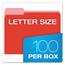 Pendaflex® Colored File Folders, 1/3 Cut Top Tab, Letter, Red/Light Red, 100/Box Thumbnail 5