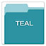 Pendaflex® Colored File Folders, 1/3 Cut Top Tab, Letter, Teal/Light Teal, 100/Box Thumbnail 4