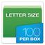 Pendaflex® Colored File Folders, Straight Cut, Top Tab, Letter, Green/Light Green, 100/Box Thumbnail 5