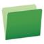 Pendaflex® Colored File Folders, Straight Cut, Top Tab, Letter, Green/Light Green, 100/Box Thumbnail 1