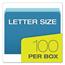 Pendaflex® Colorful File Folders, Straight Cut, Top Tab, Letter, Blue/Light Blue, 100/Box Thumbnail 8
