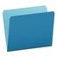 Pendaflex® Colorful File Folders, Straight Cut, Top Tab, Letter, Blue/Light Blue, 100/Box Thumbnail 1