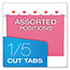Pendaflex Essentials Colored Hanging Folders, 1/5 Tab, Letter, Pink, 25/Box Thumbnail 5