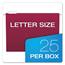 Pendaflex Essentials Colored Hanging Folders, 1/5 Tab, Letter, Burgundy, 25/Box Thumbnail 5