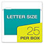 Pendaflex Essentials Colored Hanging Folders, 1/5 Tab, Letter, Aqua, 25/Box Thumbnail 4