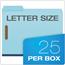 Pendaflex® Pressboard Folders, 2 Fasteners, 1" Expansion, 1/3 Cut, Letter, Blue, 25/Box Thumbnail 12