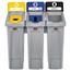 Rubbermaid® Commercial Slim Jim Recycling Station Kit, 69 gal, 3-Stream Landfill/Paper/Bottles/Cans Thumbnail 3