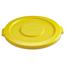 Rubbermaid® Commercial Round Flat Top Lid, for 32-Gallon Round Brute Containers, 22 1/4", dia., Yellow Thumbnail 1
