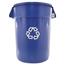 Rubbermaid® Commercial Brute Recycling Container, Round, 32 gal, Blue Thumbnail 1