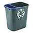 Rubbermaid® Commercial Wastebasket Recycling Side Bin, Attaches Inside or Outside, 4.75qt, Blue Thumbnail 3