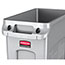 Rubbermaid® Commercial Slim Jim® Waste Container w/Handles, Rectangular, Plastic, 16gal, Light Gray Thumbnail 3