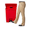 Rubbermaid® Commercial Indoor Utility Step-On Waste Container, Rectangular, Plastic, 18gal, Red Thumbnail 2