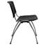 Flash Furniture HERCULES Series 880 lb. Capacity Black Plastic Stack Chair with Titanium Frame Thumbnail 2