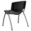 Flash Furniture HERCULES Series 880 lb. Capacity Black Plastic Stack Chair with Titanium Frame Thumbnail 3
