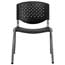 Flash Furniture HERCULES Series 880 lb. Capacity Black Plastic Stack Chair with Titanium Frame Thumbnail 4