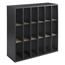 Safco® Wood Mail Sorter with Adjustable Dividers, Stackable, 18 Compartments, Black Thumbnail 3