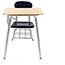 Scholar Craft 5000 Series Combination Desk, Sugar Maple Solid Plastic 18-24" Top, Navy Solid Plastic Seat and Back, Chrome Frame, Chrome Book Rack Thumbnail 2