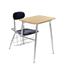 Scholar Craft 5000 Series Combination Desk, Sugar Maple Solid Plastic 18-24" Top, Navy Solid Plastic Seat and Back, Chrome Frame, Chrome Book Rack Thumbnail 1