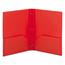 Smead Poly Two-Pocket Folder w/Fasteners, 11 x 8 1/2, Red, 25/Box Thumbnail 3