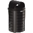 Suncast® Commercial Outdoor Thermoplastic-Coated Metal Receptacle, Roto Molded Plastic Lid, 35 gal., Black Thumbnail 1