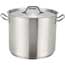 Winco® 40 Quart Stainless Steel Stock Pot with Cover Thumbnail 1