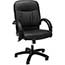 SuperSeats™ "SHOWOFF" Mid Back Executive Swivel Chair with Lumbar Support, Black Leather Thumbnail 1