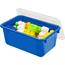 Storex Small Cubby Storage Bin with Cover, Classroom Blue, 5/Carton Thumbnail 6