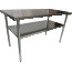 NBR Work Table with Galvanized Legs and Undershelf, Stainless Steel, 36"" x 24"" Thumbnail 1