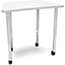 OFM Adapt Series Trapezoid Standard Table, 25"-33" Height Adjustable Desk with Casters, White Thumbnail 1
