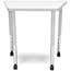 OFM Adapt Series Trapezoid Standard Table, 25"-33" Height Adjustable Desk with Casters, White Thumbnail 3