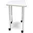 OFM Adapt Series Trapezoid Standard Table, 25"-33" Height Adjustable Desk with Casters, White Thumbnail 2