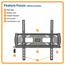 Tripp Lite Display TV Monitor Security Wall Mount Fixed Flat/Curved 32" - 55" - 55" Screen Support - 99 lb Load Capacity - Black Thumbnail 7