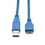 Tripp Lite USB 3.0 Device Cable, A/BMicro, 3 ft., Blue Thumbnail 3