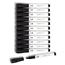 U Brands Medium Point Low-Odor Dry Erase Markers with Erasers, Medium Bullet Tip, Black, Dozen Thumbnail 1