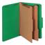 Universal Bright Colored Pressboard Classification Folders, 2 Dividers, Legal Size, Emerald Green, 10/Box Thumbnail 1