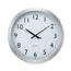 Universal Brushed Aluminum Wall Clock, 12" Overall Diameter, Silver Case, 1 AA (sold separately) Thumbnail 1