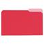 Universal Deluxe Colored Top Tab File Folders, 1/3-Cut Tabs: Assorted, Legal Size, Red/Light Red, 100/Box Thumbnail 1