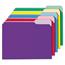 Universal Interior File Folders, 1/3-Cut Tabs: Assorted, Letter Size, 11-pt Stock, Assorted Colors, 100/Box Thumbnail 1