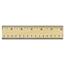 Universal Flat Wood Ruler w/Double Metal Edge, Standard, 12" Long, Clear Lacquer Finish Thumbnail 1