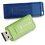 Verbatim® Store 'n' Go USB 2.0 Flash Drive, 32 GB, Blue/Green, 2/PK Thumbnail 1