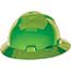 MSA Full Brim Hat, Bright Lime Green, 4-pt Fas-Trac III Suspension Thumbnail 1