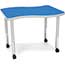 OFM™ Adapt Series Small Wave Student Table, 20"-28" Height Adjustable Desk with Casters, Blue Thumbnail 1