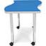 OFM™ Adapt Series Small Wave Student Table, 20"-28" Height Adjustable Desk with Casters, Blue Thumbnail 4