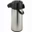 Winco® 3L Glass Lined Airpot with Push Button Top, Stainless Steel Body Thumbnail 1